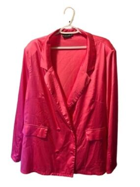 PRETTYLITTLETHING Pink Satin Sleepwear Top – Size UK 24 / US 20 / EU 52